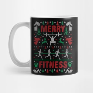 Funny Merry Fitness Exercise Gym Ugly Christmas Sweater Party Mug